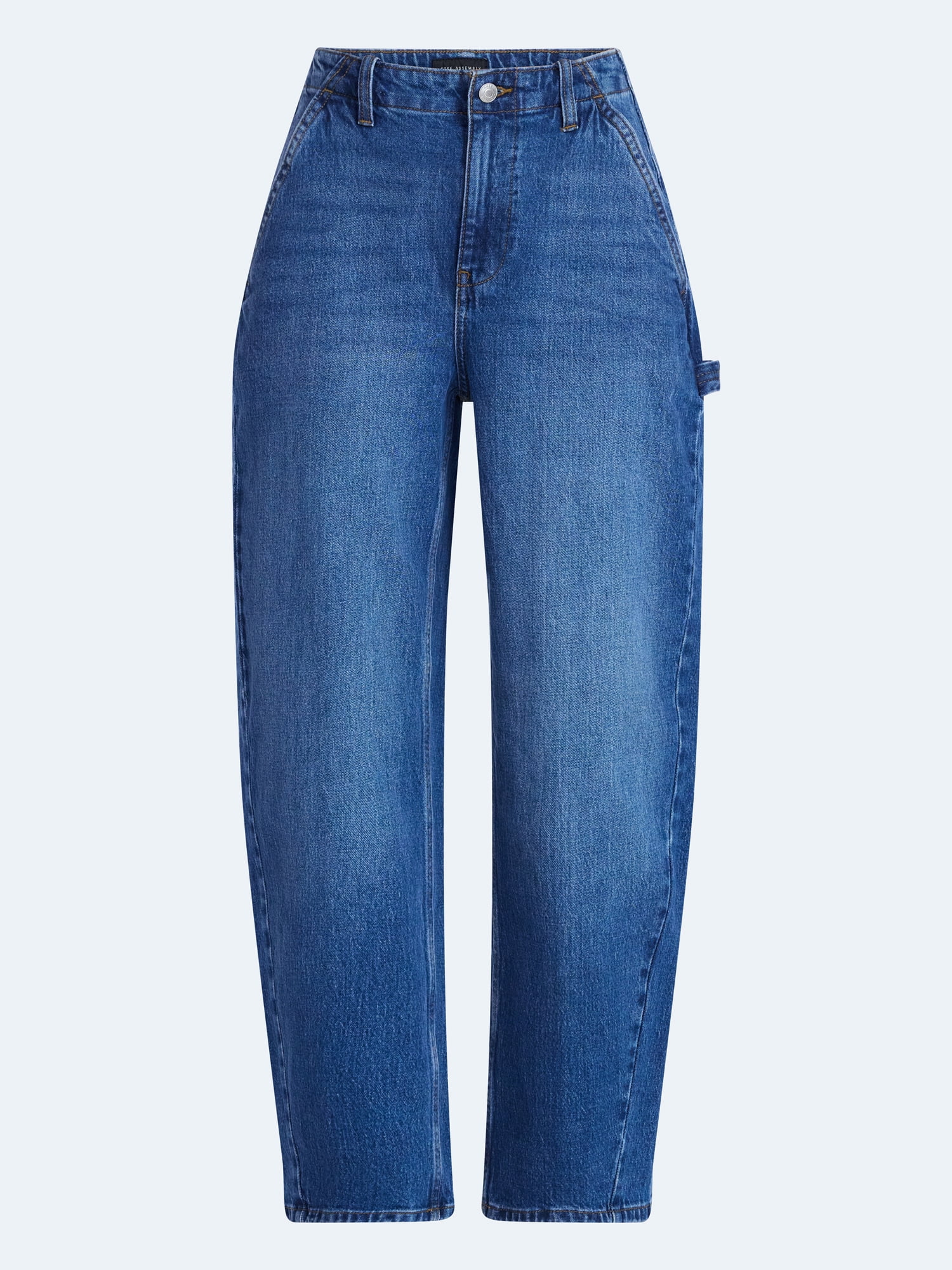 Free Assembly Women's High Rise Cropped Carpenter Barrel Jeans, 26" Inseam, Sizes 0-16