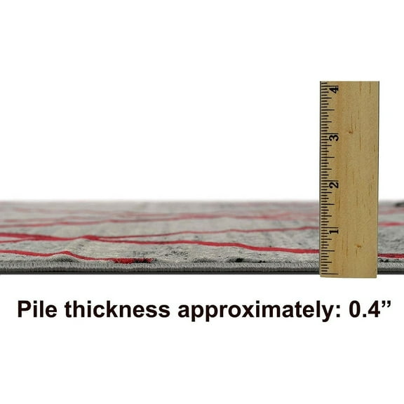 HR HANDCRAFT RUGS HR Modern Geometric Diamond Pattern Contemporary Abstract Area Rug Lava - 5' X 7'