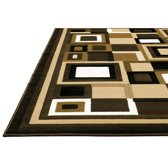HR HANDCRAFT RUGS HR Brown, Beige, Chocolate Multicolor Modern Contemporary Living Room Rugs-Abstract Carpet with Geometric Rug 2' x 7' Runner