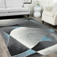 thumbnail image 1 of HR HANDCRAFT RUGS HR Contemporary Distressed Area Rug with Swirls Sync Pattern - Abstract Elegance in Faded Hues for Trendy Home Decor 5 x 7 - Blue, 1 of 5
