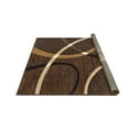 thumbnail image 1 of HR HANDCRAFT RUGS HR Geometric Stripes Area Rug Oval Pattern Modern Carpet Comfy shed Free Stain Resistant Chocolate - 5'2" x 7'1", 1 of 5