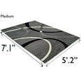 thumbnail image 1 of HR HANDCRAFT RUGS HR Geometric Stripes Area Rug Oval Pattern Modern Carpet Comfy shed Free Stain Resistant Gray - 5'2" x 7'1", 1 of 5