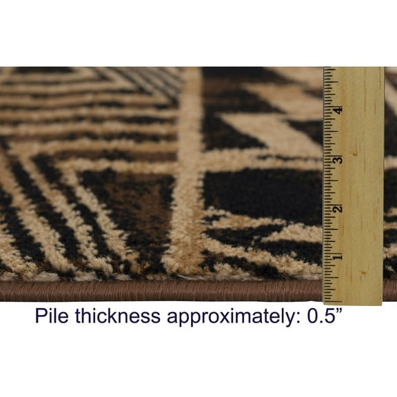 HR HANDCRAFT RUGS HR Lodge Cabin Nature and Animals Nature Pattern Cabin Rug 3'8" x 5'1"