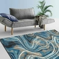 thumbnail image 1 of HR HANDCRAFT RUGS HR Marble Rugs Abstract Livingroom & Dining Room Chick Area Rug Non-Shedding Turquoise - 5' X 7', 1 of 5