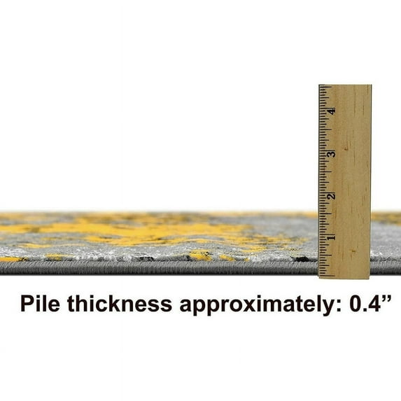 HR HANDCRAFT RUGS HR Modern Contemporary Abstract Area Rug Yellow - 5' X 7'