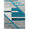 thumbnail image 1 of HR HANDCRAFT RUGS HR Monochromatic/Linear Design Contemporary Hand Carved Area Rug Turquoise - 7'5" x 10', 1 of 5
