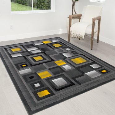 Handcraft Rugs Blue/Silver/Gray Abstract Geometric Modern Squares ...