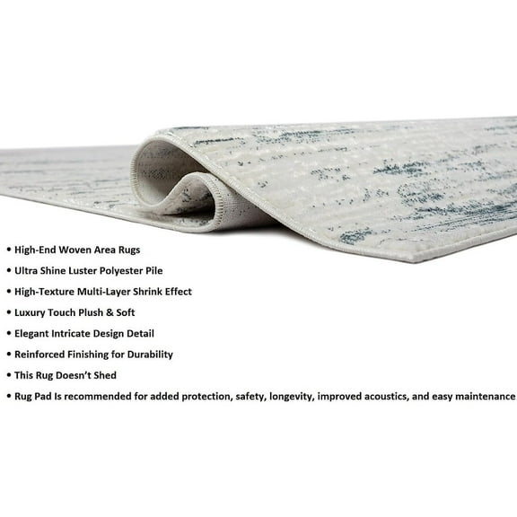 HR HANDCRAFT RUGS HR Premium Super Soft Polyester Abstract Area Rug in Mocha & Multi-Color Frost - 2' x 7' Runner
