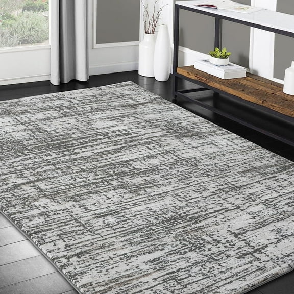 HR HANDCRAFT RUGS HR Premium Super Soft Polyester Abstract Area Rug in Mocha & Multi-Color Mocha - 5' x 7'