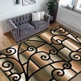 thumbnail image 1 of HR HANDCRAFT RUGS HR Sage Green, Chocolate, Multi Modern Living Room Rug Abstract with Geometric Swirls Pattern 2' x 7' Runner, 1 of 5