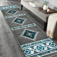 thumbnail image 1 of HR HANDCRAFT RUGS HR Southwestern Rugs for Cabin Tribal Medallion Carpet for Livingroom Graphite - 2' X 7' Runner, 1 of 5