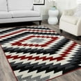 thumbnail image 1 of HR HANDCRAFT RUGS HR Southwestern Tribal Inspired Area Rug - Modern Faded Tribal Design - Red, Gray, Black, White - Contemporary Style 5 x 7, 1 of 5