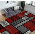 thumbnail image 1 of HR HANDCRAFT RUGS HR Square Pattern Area Rug Geometric Pattern Modern Red - 7'5" x 10'5", 1 of 7