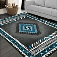 thumbnail image 1 of HR HANDCRAFT RUGS HR Traditional Southwestern Area Rugs Turquoise Gray and Black 7'8" X 10', 1 of 5