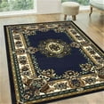 thumbnail image 1 of HR HANDCRAFT RUGS, Livingroom Rugs Bohemian Rugs, Shed Free Stain Resistant Easy Clean, Navy Blue and Multi, 7' 8" x 10', 1 of 7
