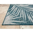 thumbnail image 1 of HR HANDCRAFT RUGS Waterproof Leaf Pattern Outdoor Rug Stain/Fade-Resistant Turquoise - 7'6" x 10', 1 of 5