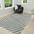 thumbnail image 1 of HR HANDCRAFT RUGS, shag Rug 8x10 for Living Room Decor 2021 Rug Trends Bright Modern Swirls Pattern, 3-D Hand Carved Shaggy Titanium and Black, 1 of 7