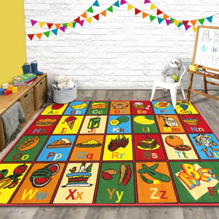 Children's Colourful Lego Print Area Rug Kids Floor Mat Boys Girls Playroom  Rugs