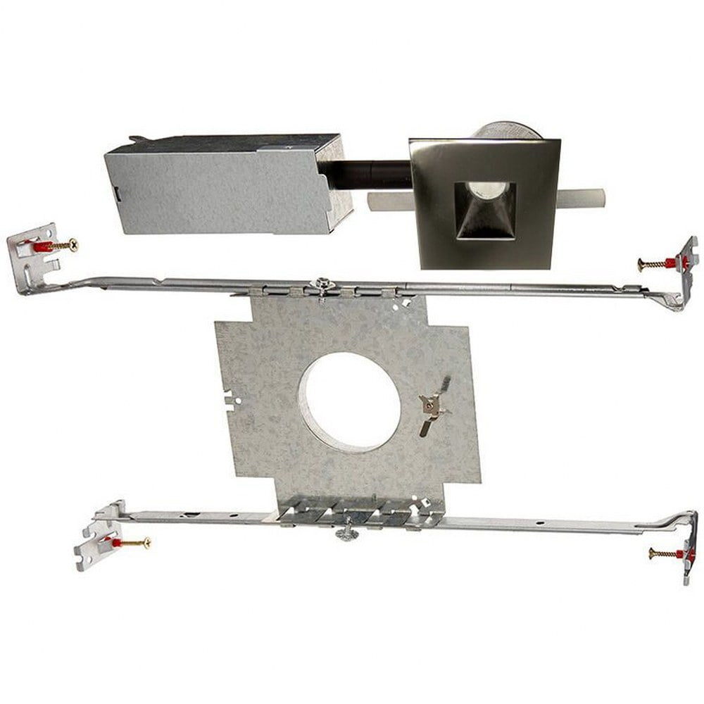 Sleek Gunmetal Square LED Recessed Downlight with Brushed Nickel Trim