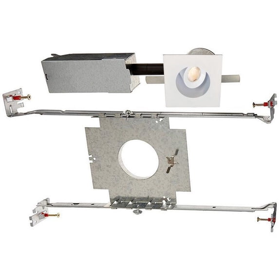 HR-LED252E-27-WT-WAC Lighting-LEDme-4W 1 LED Recessed Light with Adjustable Sqaure Trim and Integral Driver and Housing-24.5 Inches Wide by 5.63