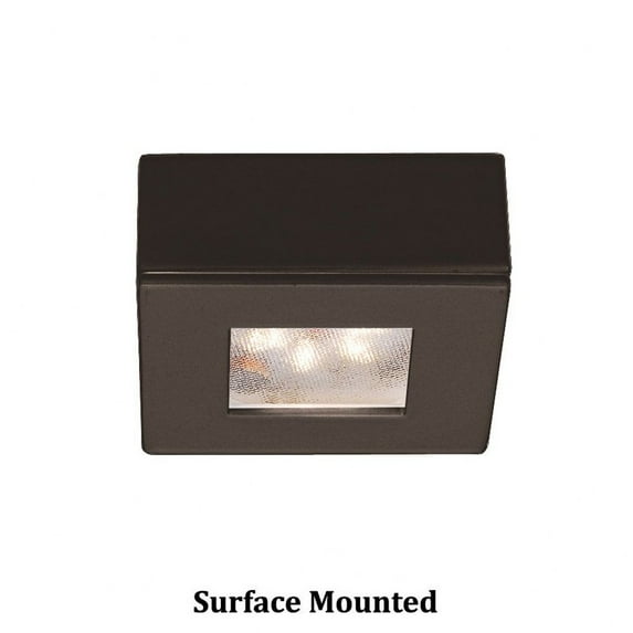 HR-LED87S-DB-WAC Lighting-Ledme-4.8W 1 LED Square Recessed/Surface Mount Button Light-2.25 Inches Wide by 2.25 Inches High-3000 Color Temperature-Dark