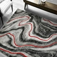 thumbnail image 1 of HR Lava Grey Black Modern Contemporary Abstract Area Rugs Marble Pattern, 2' x 7' Runner, 1 of 6