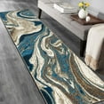 thumbnail image 1 of HR Marble Rugs Blue Gray Multi Color Abstract Livingroom & Dining Room Chick Area Rug Non-Shedding Carpet, 8' x 10', 1 of 7