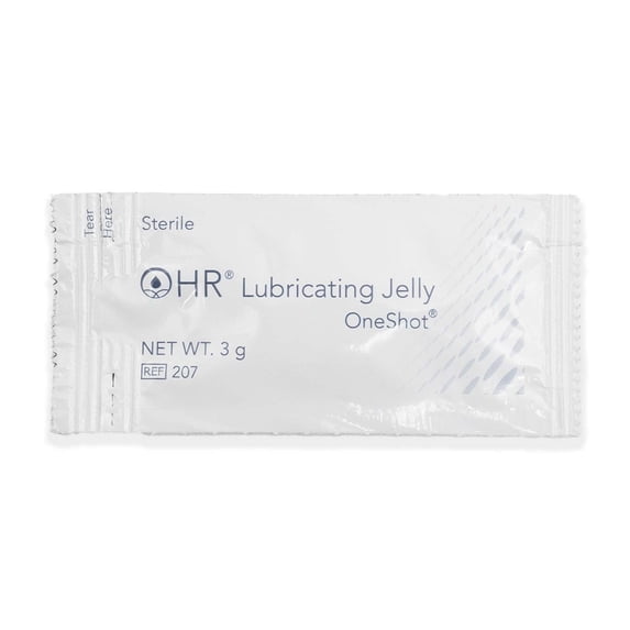 HR One Shot Lubricating Jelly Sterile 3 Gram Individual Packet 144 per Box 207