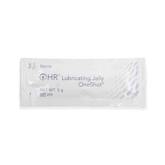 HR One Shot Lubricating Jelly Sterile 5 Gram Individual Packet 144 per Box