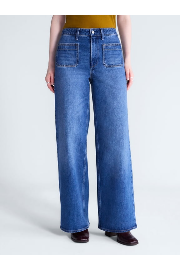 Women's and Women's Plus The Larchmont High Rise Patch Pocket Jeans, 32" Inseam, Sizes 0-28W