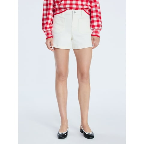 Women's and Women's Plus Patch Pocket Denim Shorts, 4" Inseam, Sizes 0-28W