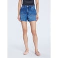 thumbnail image 1 of Free Assembly Women's and Women's Plus Patch Pocket Denim Shorts, 4" Inseam, Sizes 0-28W, 1 of 5