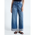 thumbnail image 1 of Free Assembly Women's High Rise Patch Pocket Cuffed Jeans, 26" Inseam, Sizes 0-18, 1 of 5