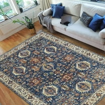 HR-Persian Rugs/Bijar Pattern/Fashion Home Modern Vintage Oriental Area Rugs-Stone Washed BlueMulticolor 7'9"x 10'