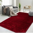thumbnail image 1 of HR Plush Red Solid Color Shag Rug - Thick Pile, High-End, Soft & Cozy Floor Carpet for Bedroom & Living Room, 1 of 6