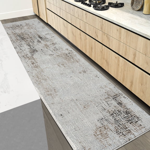 HR Premium Super Soft Polyester Abstract Area Rug in Mocha & Multi-Color