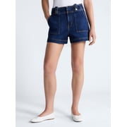 Women's High Rise Denim Utility Shorts, 4” Inseam, Sizes 0-18