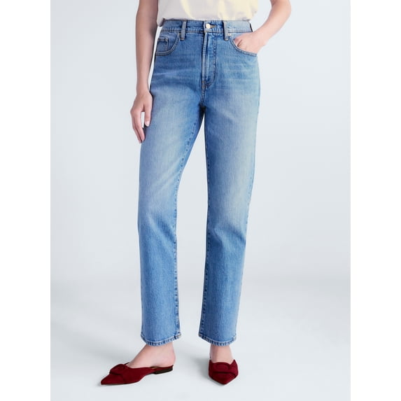 Free Assembly Women's High Rise Straight Leg Jeans, 30" Inseam, Sizes 0-20