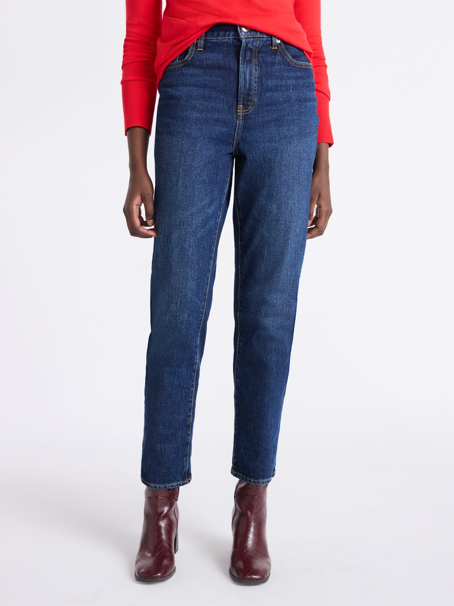 Free Assembly Women's and Women's Plus High Rise Straight Jeans, 30" Inseam, Sizes 0-26W