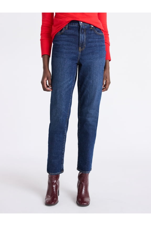 Women's and Women's Plus High Rise Straight Jeans, 30" Inseam, Sizes 0-26W