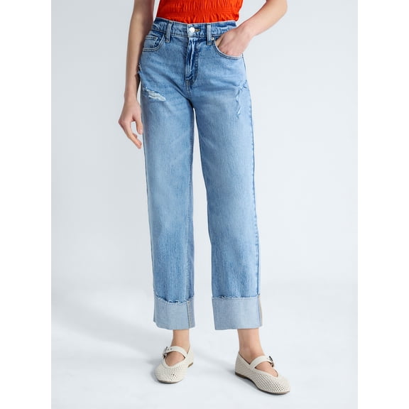 Free Assembly Women's High Rise Straight Cropped Jeans, Sizes 0-18