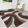 thumbnail image 1 of HR Swirls Thick Soft Plush 3D Textured Rug 5' x 7' Area Rugs, Lava and Multicolor, 1 of 7