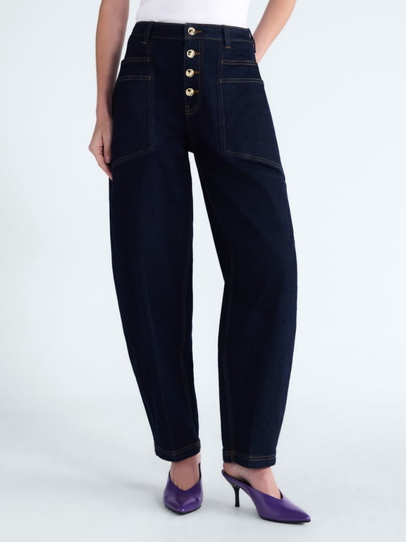 Women's and Women's Plus High Rise Tapered Leg Pants, 30'' Inseam, Sizes 0-28W
