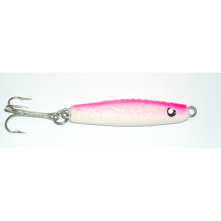 HR Tackle Sting Silver, Fluorescent Pink/White, 2 Oz., Fishing Jigs