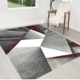 thumbnail image 1 of HR Triangle Boxes Thick Soft Plush 3D Textured Ruh 5' x 7' Area Rugs, Lava and Multicolor, 1 of 7