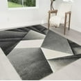 thumbnail image 1 of HR Triangle Boxes Thick Soft Plush 3D Textured Ruh 5' x 7' Area Rugs, Silver and Multicolor, 1 of 8