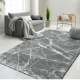 thumbnail image 1 of HR Ultra-Soft Carbon Grey Shaggy Rug with Elegant Marble Pattern  Luxurious High Pile Area Rug for Contemporary Home Dcor, 1 of 6