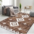 thumbnail image 1 of HR Ultra-Soft Shaggy Area Rug with Southwestern Diamond Pattern  Chocolate Brown and White, Plush 1-Inch Pile, Easy Clean, Quick Crease Recovery  Ideal for Living Room, Bedroom, 1 of 6