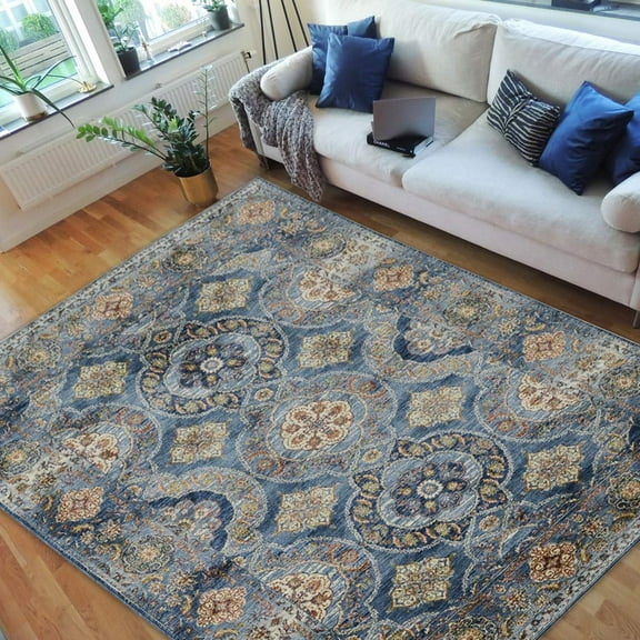 HR-Vintage Rugs/bijar Collection/Fashion Home Oriental|Persian Vintage Area Rugs-Distressed Blue (5'x7')