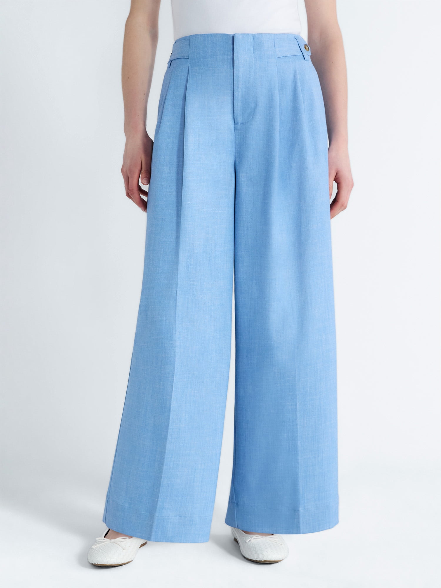 Free Assembly Women's and Women's Plus High Rise Wide Leg Cropped Pants, 27" Inseam, Sizes XS-4X